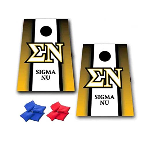 VictoryStore Cornhole Games - Sigma Nu Cornhole Bag Toss Game - Vertical Stripe - 8 Bags Included