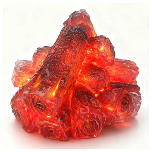 VEGOATY Lámpara de llama de simulación: Resina Atributos 3D Simulada Lámpara LED de Carbón Ardiente, Diseño Moderno LED Chimenea, Luz de Chimenea Sin Llama, Sin Hollín Y Ceniza, Para Decoración Del