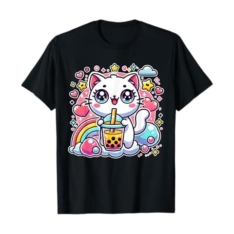 Cute Cat Boba Tea Bubble Tea Anime Kawaii Neko Gift Idea T-Shirt Cover