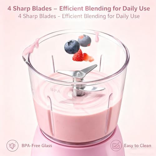 400W Smoothie Kitchen Blender, Professional Food Processor with 1.5L Glass Jug & 500ml Travel Cup, 3-Speed Jug Blender for Smoothies, Shakes, Frozen Drinks, Ice & Sauces - Image 4