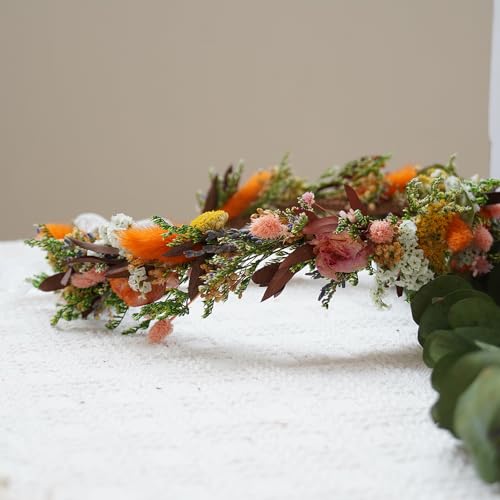 Corona de flores secas para boda miniatura 6