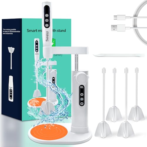 OSBANG Electric Resin Mixer with Stand, Rechargeable Epoxy Resin Mixer with Hands-Free Resin Mixer...