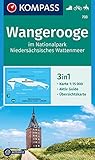  KOMPASS Wanderkarte 733 Wangerooge im Nationalpark NIedersächsisches Wattenmeer 1:15.000: 3in1 Wanderkarte mit Aktiv Guide und Übersichtskarte. Fahrradfahren. Reiten.