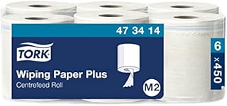 Tork 473414 Multipurpose Wiping Paper Towels/Paper Rolls Suitable for M2 Centrefeed System Big Dispensers/White / 6 x 150.7m / Ø 18cm