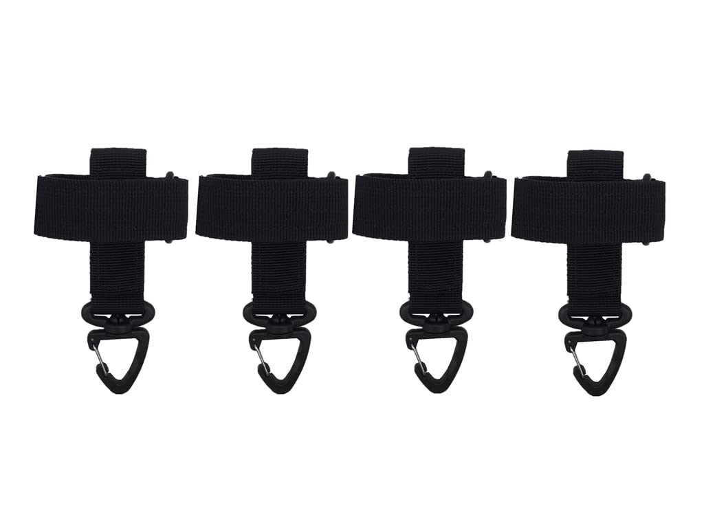 SUSU BLOCK 4 Pack Nylon Gloves Holder Tactical Gear Glove Strap Adjustable Work Glove Holder Firefighting Tactical Gloves Strap Climbing Rope Storage Holder Hunter Connect Strap with Keychain