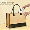 Volumoon Toile Jute Sac Plage Femme avec Noeud Papillon - Tote Bag Élégant et Spacieux, Grande Capacité - Pour Shopping, Voyage, Mariage (B) #3