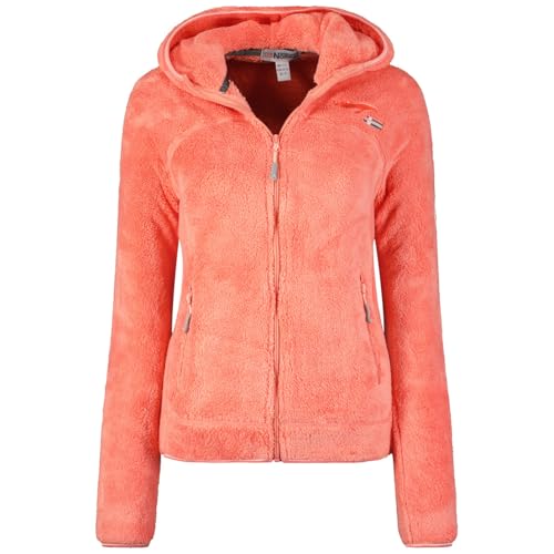 Geographical Norway UPALOOD SAUMON DB GIRL 047-1 SALMON (WZ8857E/GN-SAUMON) Veste polaire à capuche pour fille Saumon chaud pour l'automne et le printemps, saumon, 12 ans
