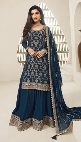 Image of Women's Wear Ready To Wear Designer Salwar Kameez Suits Indian Pakistani Beautiful Plazzo Pant Dress