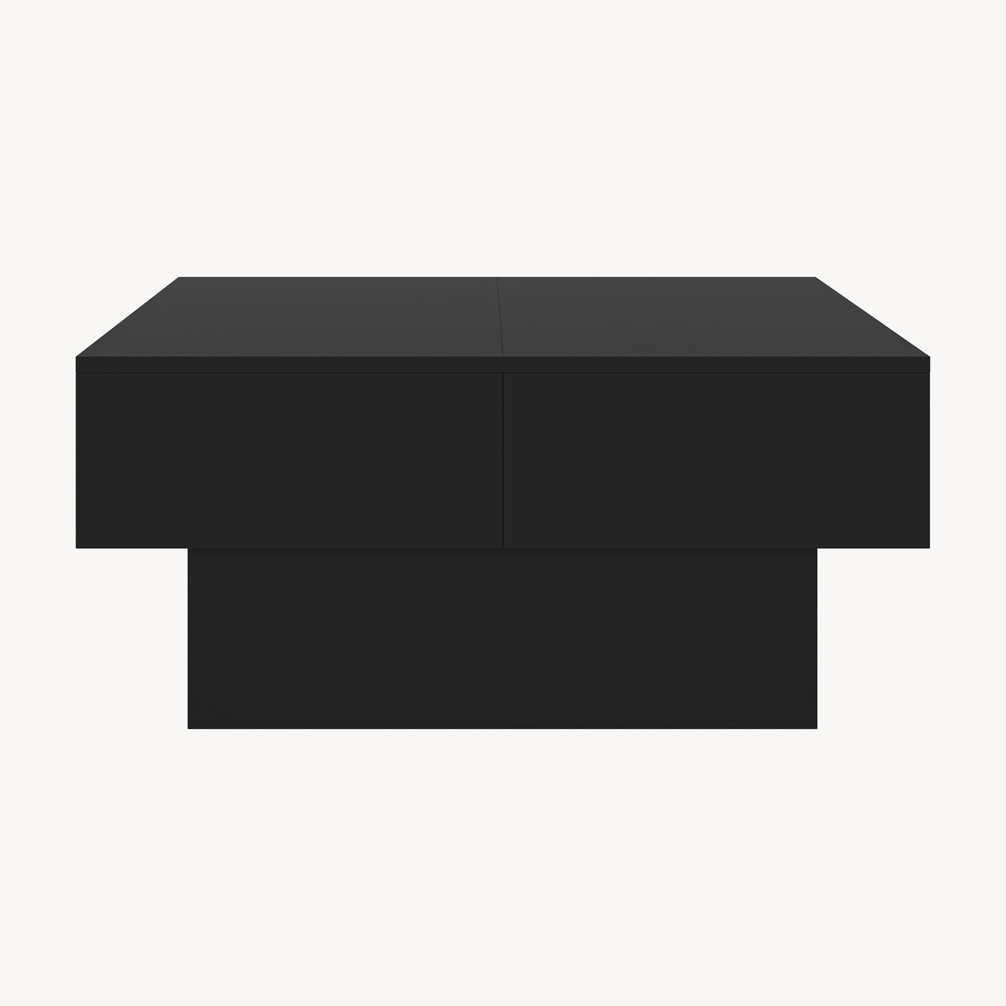 [en.casa] Couchtisch mit Stauraum Lens Wohnzimmertisch ausziehbar Tischplatte 80 x 60 x 36 cm Stubentisch viereckig Beistelltisch modern Sofatisch Schwarz