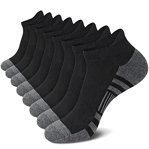 Coovan Mens Ankle Athletic Socks Men 8 Pack Running Cushioned Breathable Low Cut Tab Socks #TOP13
