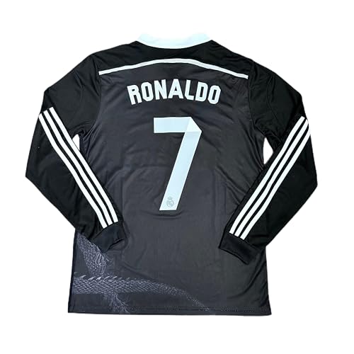 Cristiano Ronaldo R. Madrid 2014-15 Long-Sleeved Third Jersey - Sizes S-2XL (US, Alpha, Large, Regular, Regular, 1, Black)