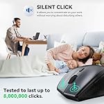TECKNET Wireless Mouse, 2.4G USB Computer Mouse with 6-Level Adjustable 4800 DPI, Silent Mouse Quiet Click，30 Months Battery, Ergonomic Grips, 6 Buttons Portable for PC, Chromebook, Mac - Grey - Image 3