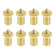 Aokin 8 Pcs 0.3mm Extruder Nozzles 3D Printer Brass Nozzles for E3D V5 V6 1.75mm Filament 3D Printer
