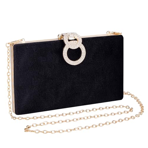 Petite pochette élégante avec chaîne en métal brillant YYW