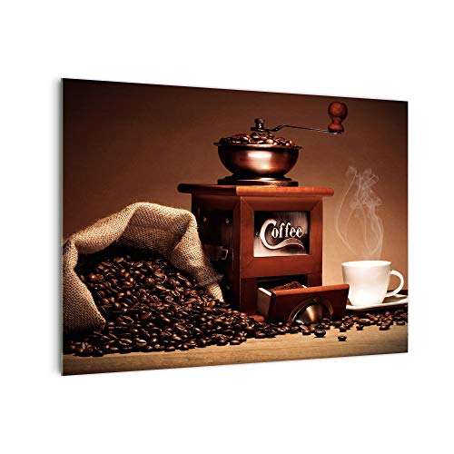 Küchenrückwand 'Kaffeemühle Bohnen' in div. Größen, Glas-Rückwand, Wandpaneele, Spritzschutz & Fliesenspiegel