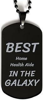 Best Home Health Aide in the Galaxy Home Health Aide Gifts for Home Health Aide Dog Tags Necklace Home Health Aide Home Health Aide Necklaces Gift Home Health Aide Gift Tag, Aluminum, Cubic Zirconia