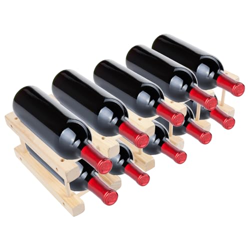 Soporte de madera para 10 botellas de vino miniatura 1