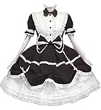 Vintage Gothic Lolita Dress for Women Patchwork Bow Lolita Dress CosplayTea Party Dresses 2XL Black and White