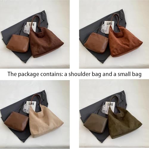 Modavo Suede Tote Bag, Slouchy Hobo Bags, Retro Soft Slouchy Shoulder Purses Handbags, Modavo Vintage Faux Suede Bag4