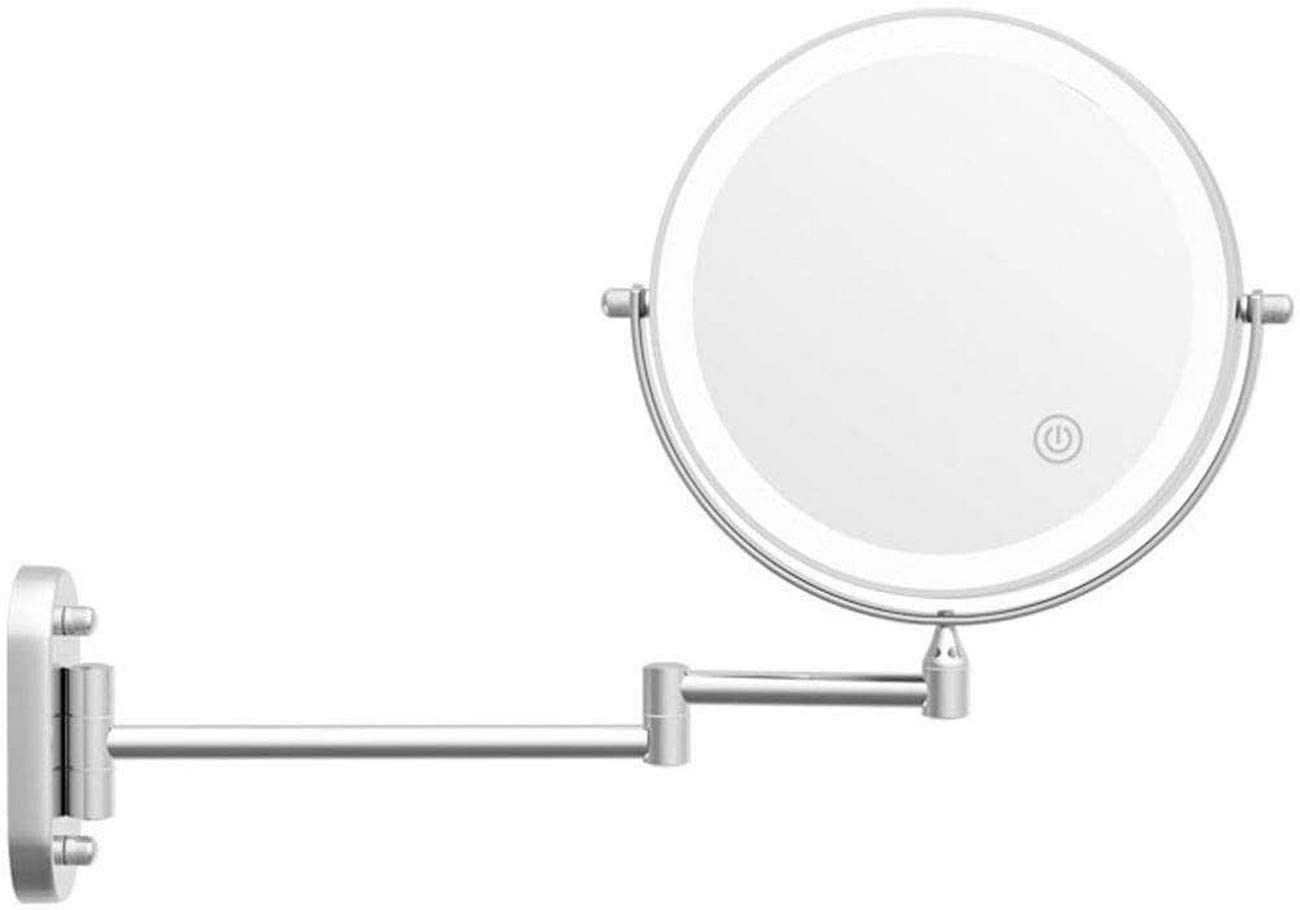 Miroir de maquillage grossissement 10X pivotant 360 avec miroir LED mural