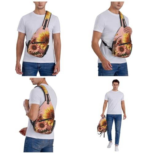 Bolso pequeño tipo bandolera unisex con girasol miniatura 7