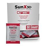 CoreTex Sun X 30+ SPF Individual Sunscreen Packets Travel Size - Pack of 50 Paraben, Oxybenzone, & Oil Free Broad Spectrum Sunscreen - No White Cast and Water & Sweat Resistant Up to 80 Minutes
