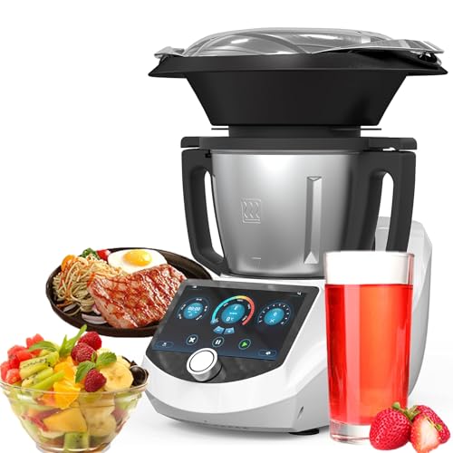 WUFUOA Auto Cooking Machine, Multifunctional Food Processor with Built-in Receipes, Scale & WiFi, TFT Touch Screen, 3L Smart All-in-one Kitchen Robot, Chef Robot for Cook Weigh Stir-Frying