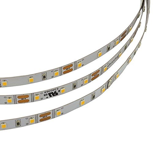 LEDwholesalers UL 16.4-ft Flexible LED Light Strip with 300xSMD2835 12-Volt 24-Watt, Warm White 2700K, 20105WW-27K