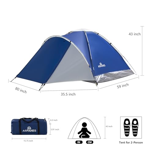Carpa para camping ASFANES, 1-2 personas, impermeable miniatura 5