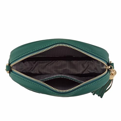 Image of FashionPuzzle Chevron Quilted Crossbody Camera Bag with Chain Strap and Tassel