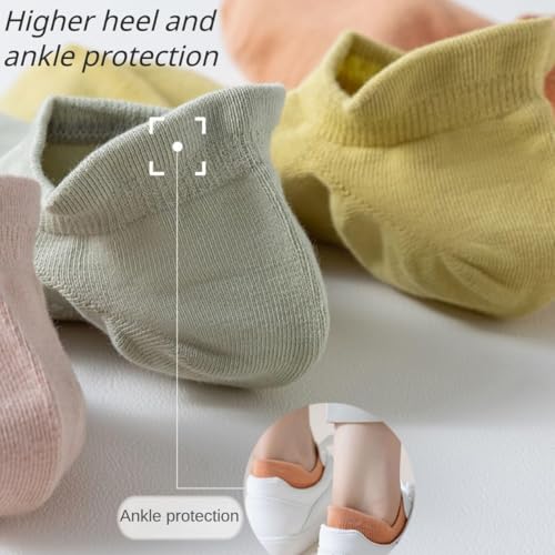 Image of Ankle Socks for Women Pure Cotton No Show Socks Womens with Heel Tab Color Low Cut Soft 5 Pairs 4-8