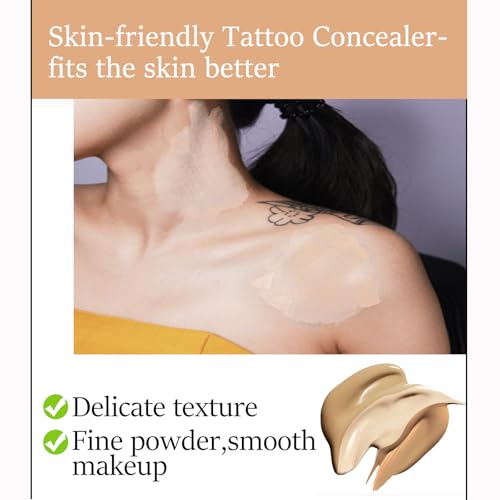 Pluservice Tattoo Cover Up, Invisible Waterproof Concealer,Long Lasting Professional Skin Makeup Concealer Kit For Body Leg Tattoo thumb #3