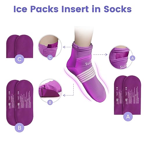 Image of SuzziPad Replacement Ice Gel Packs for Cold Therapy Gloves and Socks(10-Piece Set), L, Purple (Pack of 3)