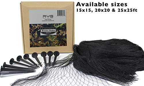 RYG Koi Pond Netting Kit 25x25 Feet, Heavy Duty Mesh Pool Net
