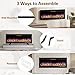 Alpaca ALPACA 50'' Slim Electric Fireplace Recessed and Wall Mounted,Wall Fireplace and Freestanding Linear Fireplace, with Remote Control,13 Adjustable Flame Color and 5 Brightness, 750W/1500W