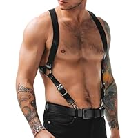 FLUTOY Harness Männer Leder,Hosenträger Herren Gay Unterwäsche Herren Sexy Unterwäsche für Mann Reizwäsche für sex Fetisch Festival Rave Outfit (K2)