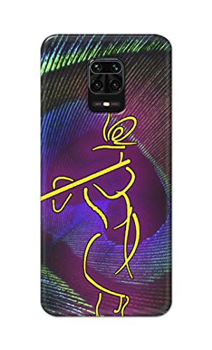 Image of PRINTFIDAA Lord Krishna On Peacock Feather Hard Back Cover for Redmi Note 9 Pro /Note 9 Pro Max /Redmi Note 10 Lite Back Cover -(P6) KAT1007