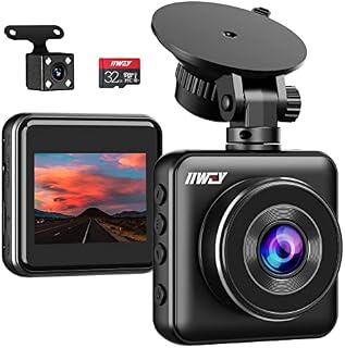 IIWEY Dash Cam Front and Rear 1080P Mini Size 32GB SD Card Included, 2 Inch LCD Screen Small Car Dash Camera for Cars with Night Vision, 170¡ã Wide Angle, G-sensor, Motion Detection, Parking Mode