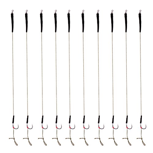Baoblade 10x Aparejo Rig Ganchos Curvos Sin Rebaba Anzuelos Pesca Carpa Trasto Duradero - 7 #