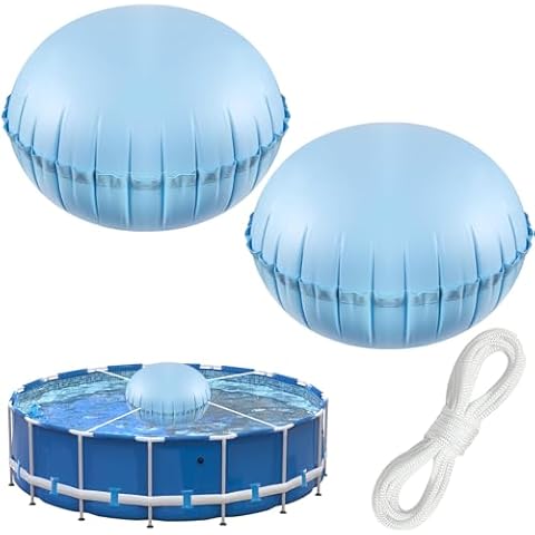 STATABSTA 2 Pack Pool Pillows for Above-Ground Pools - 4 x 4ft Pool Air Pillow Cold-Resistant for Closing Winter, Pool Cover Pillows for Above Ground Pool with 50FT Ropes,Winter Pool Pillow Cover