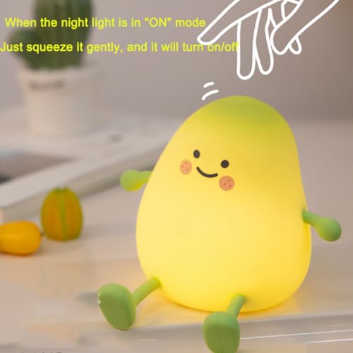 Lámpara de noche infantil con forma de mango, recargable miniatura 7