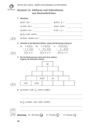 Fit in Test und Klassenarbeit – Mathematik 5./6. Klasse Gymnasium: 72 Kurztests und 16 Klassenarbeiten (Königs Lernhilfen)