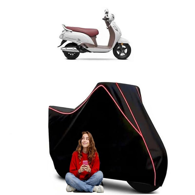 Image of Access 125 SE Scooty Bike Cover Water Resistant Outdoor Use Universal Fit Scooters Motorcycles Heavy Duty UV Protection Dust Rain Scratch Resistant Elastic Bottom Black Blue Piping