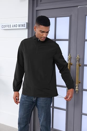 MorwenVeo Men's Casual Quarter Zip Pullover Lightweight Golf Track Jacket Stylish Windbreaker For Outdoors & Travel4