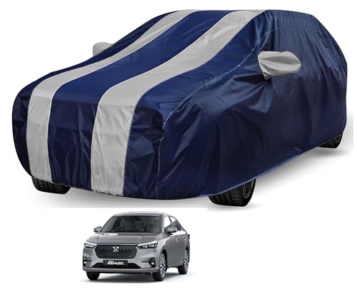 Image of Auto Hub Car Cover Compatible with Amaze (Model- 2024-Till Date) with Mirror Pocket, Water Resistant, Triple Stitched, Amaze Car Cover- Navy-Silver