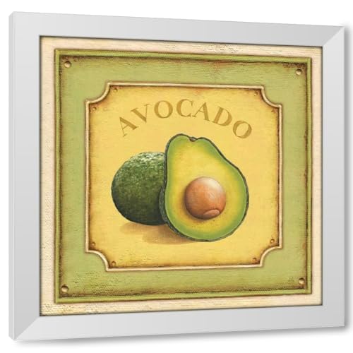 ArtDirect Avocado 15x15 White Modern Wood Framed Art Print by