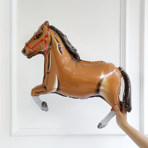 Image of Derby Day Balloons Set, 5Pcs Run for the Roses Horse Racing Decorations Include Horse /Rose /Horseshoe /Champion Trophy Foil Balloons for Kentucky Party, Equestrian Race Horseback Riding Theme Party