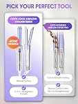 SHEGLAM 360° Débit d'air 2 en 1 Redresseur et frais Curler Air Styler de flux d'air, Manuel, Fer plat anti-calcaire, 1 de pouce, Redressage rapide de curling, Moins de dommages, Courroies de lasting, Double tension