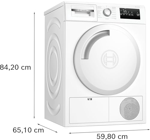 Bosch WTH83V03, Wärmepumpentrockner 7 kg, Serie 4, optimaler Trocknungsgrad dank AutoDry, Nachlegefunktion, TouchControl-Tasten, Umweltfreundliches Kältemittel, EasyClean Filter, Weiß
