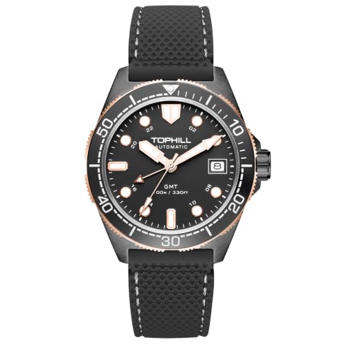 Image of TOPHILL Men Watches Automatic Mechanical Watches - Dive, GMT, Chronograph & Dress Styles | 316L Stainless Steel, Sapphire Crystal, Ceramic Bezel | 5ATM-300M Waterproof with Super Luminous | Classic Business & Sport Casual